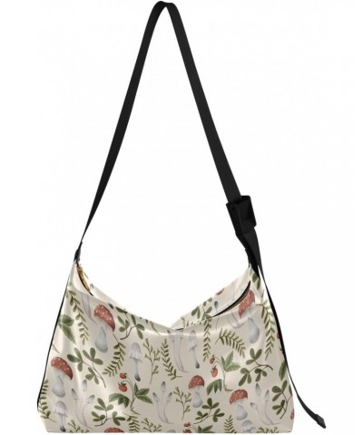 Woodland Mushrooms Berries Plant Ladies Cross Shoulder Bags Waterproof Womens Crossbody Tote Bag Zipper Bag $18.14 Totes