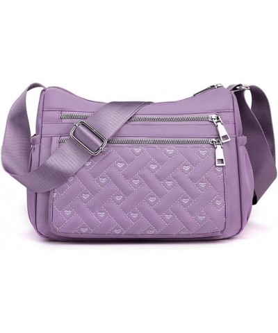 Crossbody Bag for Women Waterproof Nylon Purse Multi-pockets Messenger Bag Casual Shoulder Handbags for Work Travel Purple $2...