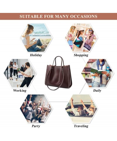 Large Work Tote Bags for Women Genuine Leather Shopper Handbags and Purses Commuter Shoulder Bags Travel Satchels B / Brown $...