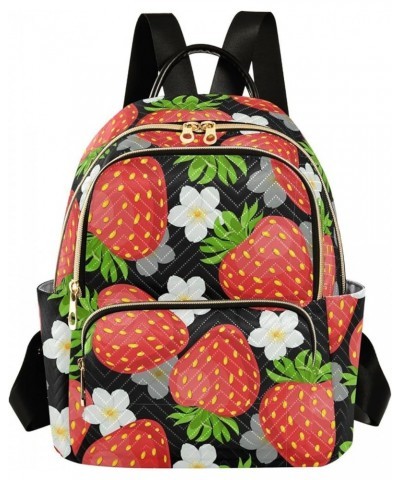 Black Strawberry Backpack Purse for Women Anti-theft Small Fashion Travel Backpack Back Pack Weekend Bag,S Small $16.11 Backp...