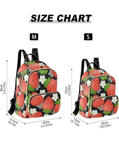 Black Strawberry Backpack Purse for Women Anti-theft Small Fashion Travel Backpack Back Pack Weekend Bag,S Small $16.11 Backp...