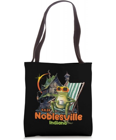 Noblesville Indiana 2024 Total Solar Eclipse Funny Toad Frog Tote Bag $16.19 Totes