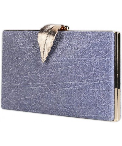 Small Clutch Purses for Women Evening Bag with Leaf-style Flip Lock Bridal Wedding Handbag Blue $15.40 Evening Bags