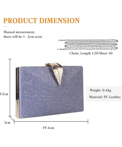 Small Clutch Purses for Women Evening Bag with Leaf-style Flip Lock Bridal Wedding Handbag Blue $15.40 Evening Bags