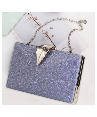 Small Clutch Purses for Women Evening Bag with Leaf-style Flip Lock Bridal Wedding Handbag Blue $15.40 Evening Bags