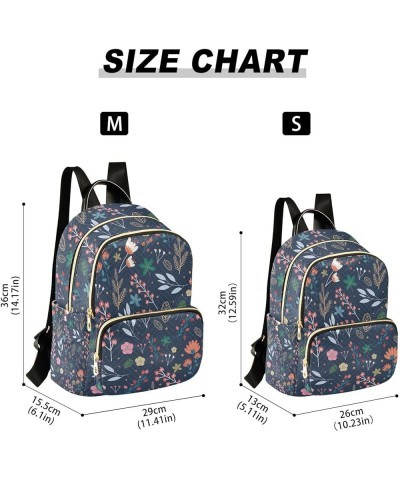 Small Backpack for Women Travel Bag Colorful Flowers Leaves Botanical Daypack Purse Fashion Shoulder Bag Rucksack Small B1007...