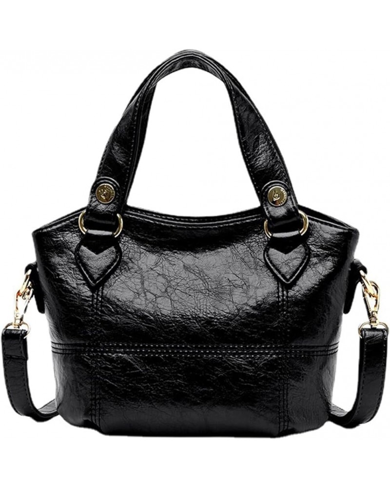 Women Top Handle Handbags PU Leathet Shoulder Bags Fashion Purses and Handbags Medium Crossbody Bags Black $33.18 Totes