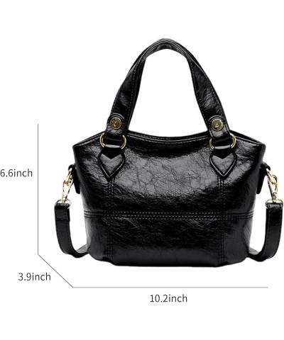 Women Top Handle Handbags PU Leathet Shoulder Bags Fashion Purses and Handbags Medium Crossbody Bags Black $33.18 Totes