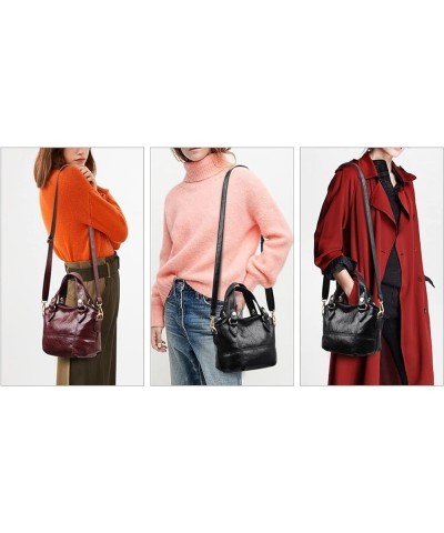 Women Top Handle Handbags PU Leathet Shoulder Bags Fashion Purses and Handbags Medium Crossbody Bags Black $33.18 Totes