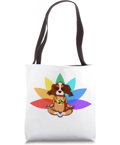 Funny Cavalier King Charles Spaniel Yoga Meditation Tote Bag $12.93 Totes