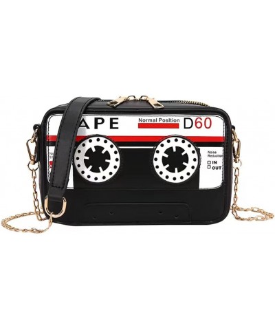 Women Retro Radio Shape Crossbody Bag Rhinestone Metal Vintage Evening Clutch Purses Pu Black $11.94 Evening Bags