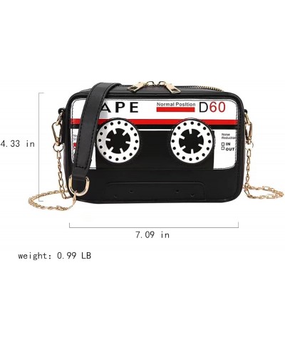 Women Retro Radio Shape Crossbody Bag Rhinestone Metal Vintage Evening Clutch Purses Pu Black $11.94 Evening Bags