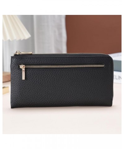 Wallet Purse Long Wallet Women Wallet Handheld Leathers Wallet Cash Bag Card Holder Zipper Pocket Multiple Compartments blue ...