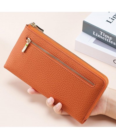 Wallet Purse Long Wallet Women Wallet Handheld Leathers Wallet Cash Bag Card Holder Zipper Pocket Multiple Compartments blue ...