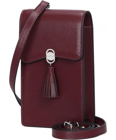 Small Crossbody Phone Bag RFID Women Wallet Cellphone Credit Card Purse with Adjustable Shoulder Strap E-wine Red $10.75 Cros...