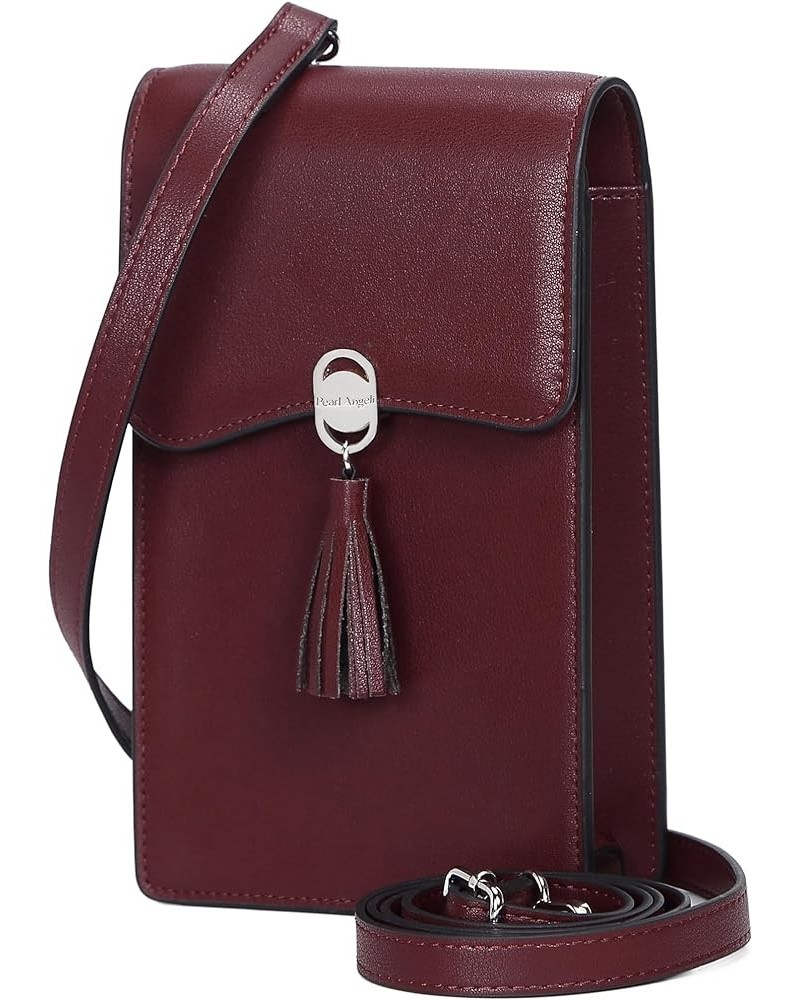 Small Crossbody Phone Bag RFID Women Wallet Cellphone Credit Card Purse with Adjustable Shoulder Strap E-wine Red $10.75 Cros...