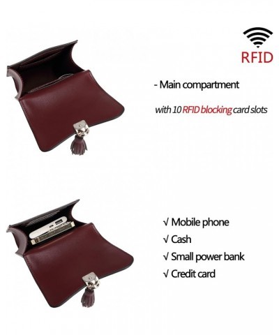 Small Crossbody Phone Bag RFID Women Wallet Cellphone Credit Card Purse with Adjustable Shoulder Strap E-wine Red $10.75 Cros...