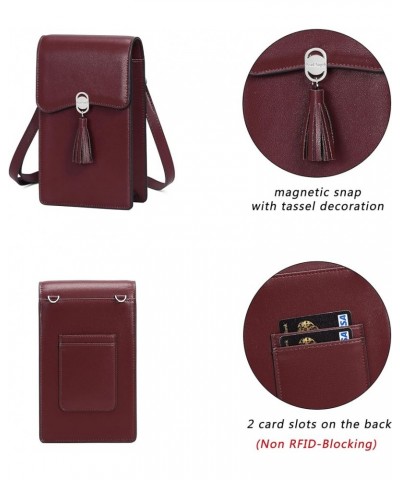 Small Crossbody Phone Bag RFID Women Wallet Cellphone Credit Card Purse with Adjustable Shoulder Strap E-wine Red $10.75 Cros...