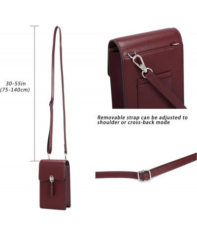 Small Crossbody Phone Bag RFID Women Wallet Cellphone Credit Card Purse with Adjustable Shoulder Strap E-wine Red $10.75 Cros...