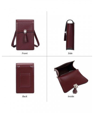 Small Crossbody Phone Bag RFID Women Wallet Cellphone Credit Card Purse with Adjustable Shoulder Strap E-wine Red $10.75 Cros...