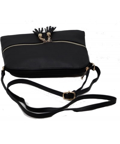 Medium Crossbody Bag for Women | Shoulder Handbags for Women with Multiple Compartments | PU Leather Black $11.00 Crossbody Bags