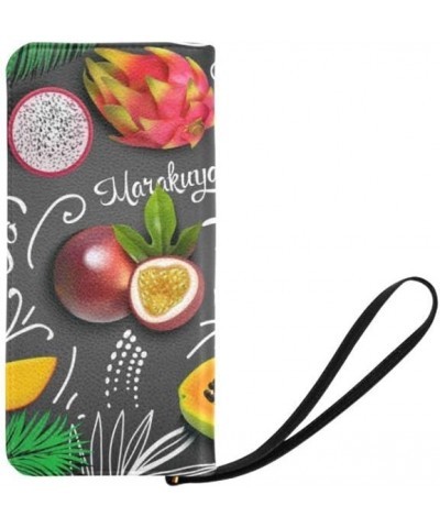 Funny Papaya Tropical Fruit Womens Clutch Wallet Large Wristlet Zipper Clutch Large Travel Purse Design 10 $15.99 Clutches