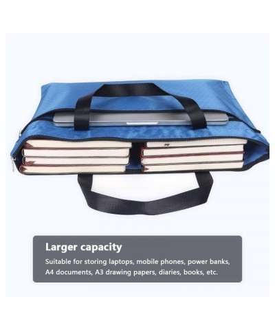 Oxford Cloth Document Bag, Zipper Design, Waterproof, A3 Sketch Drawing Portable Storage Bag, 17.5" X 13.4" (6 Colors) 01 Bla...