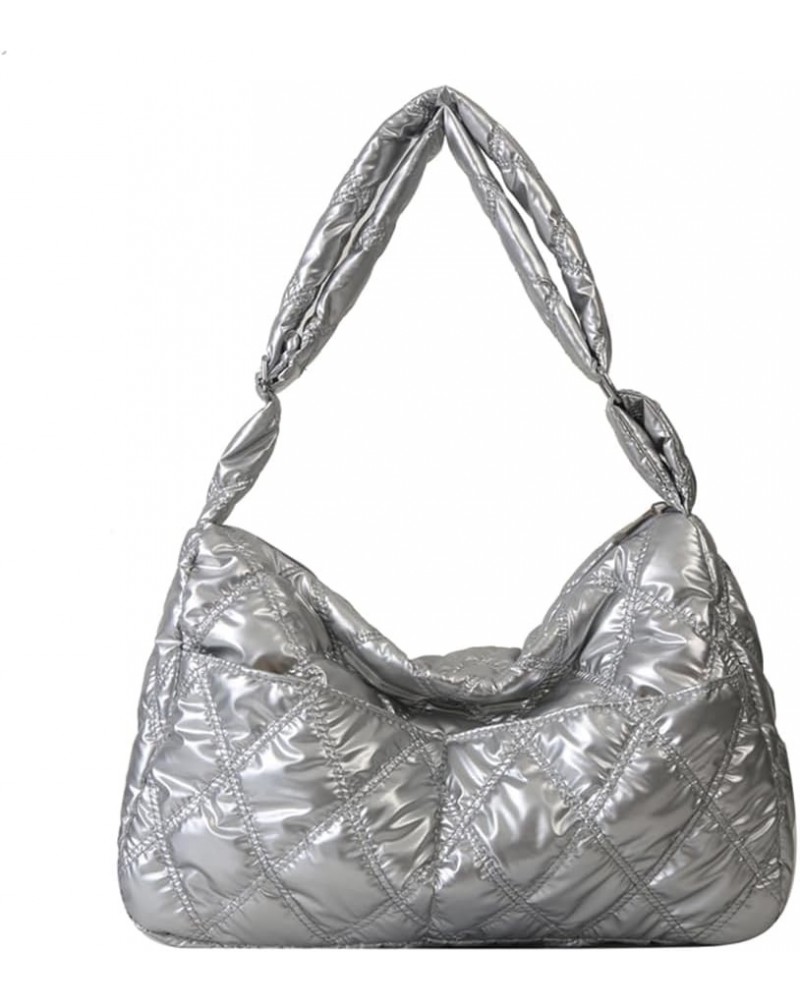 ody Bags for Daily Office Use Solid Color Handbag Silver $9.40 Totes