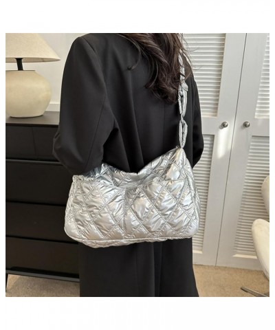 ody Bags for Daily Office Use Solid Color Handbag Silver $9.40 Totes