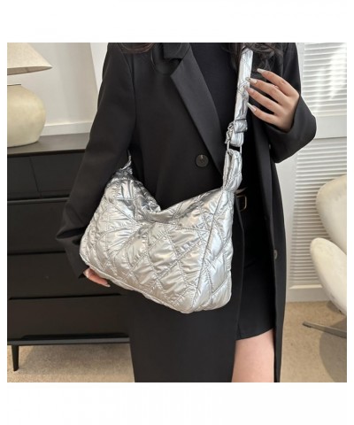 ody Bags for Daily Office Use Solid Color Handbag Silver $9.40 Totes