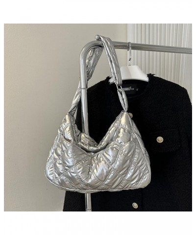 ody Bags for Daily Office Use Solid Color Handbag Silver $9.40 Totes