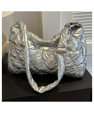 ody Bags for Daily Office Use Solid Color Handbag Silver $9.40 Totes