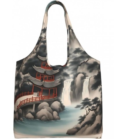 Beautiful Landscape Painting 2 Extra Large Capacity Shoulder Canvas Bag For Shopping Travel Daily Use $17.21 Totes