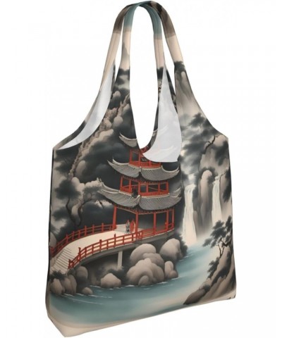 Beautiful Landscape Painting 2 Extra Large Capacity Shoulder Canvas Bag For Shopping Travel Daily Use $17.21 Totes