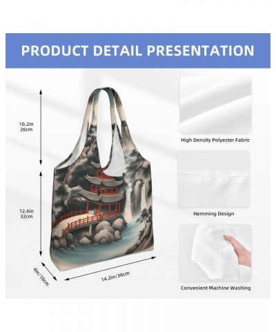 Beautiful Landscape Painting 2 Extra Large Capacity Shoulder Canvas Bag For Shopping Travel Daily Use $17.21 Totes