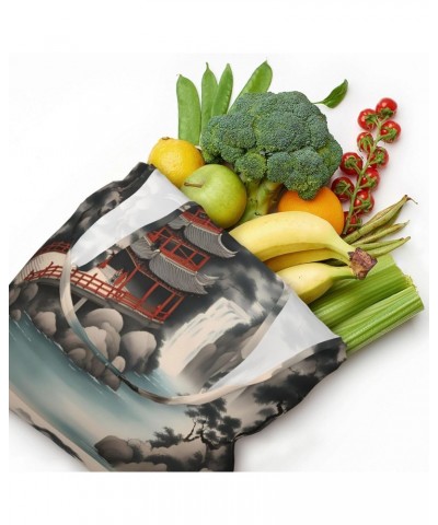 Beautiful Landscape Painting 2 Extra Large Capacity Shoulder Canvas Bag For Shopping Travel Daily Use $17.21 Totes