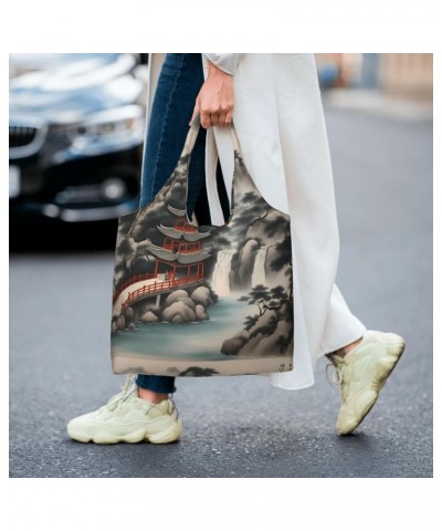 Beautiful Landscape Painting 2 Extra Large Capacity Shoulder Canvas Bag For Shopping Travel Daily Use $17.21 Totes