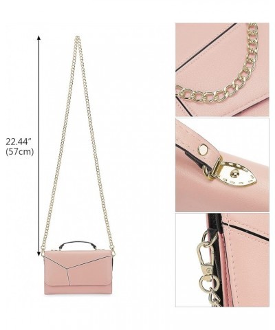 Small Purse Clutch for Women Genuine Leather Evening Bag with Detachable Chain Zara Mini Pink $24.78 Evening Bags