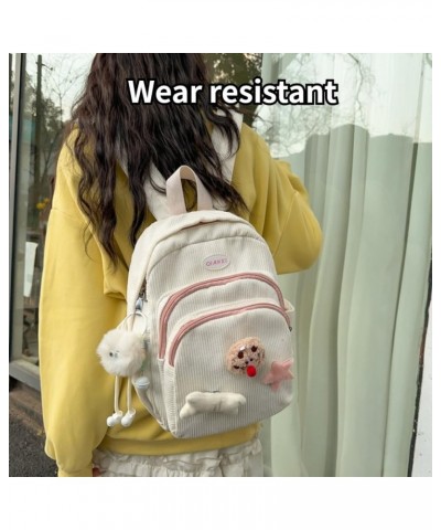 Cute Y2K Aesthetic Backpack Stars Pattern Preppy Backpack (White) Brown $19.46 Backpacks