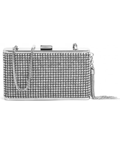 Women Wristlets Rhinestone Evening Clutch Bags Fashion Purse Wedding Party Prom Handbags Silver 2 $15.94 Evening Bags