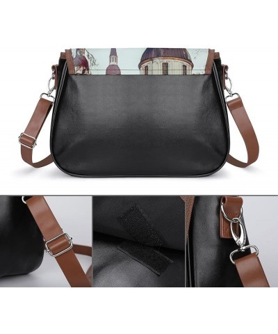 Printed Crossbody Bags Women City Leather Shoulder Bag Satchel Hobo Bags Trendy Gestures Party Color6 $21.00 Hobo Bags