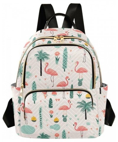 Pink Flamingo Pineapple Backpack for Women Fashion Shoulder Bags Small Casual Daypack Travel Bag S 202a3399 M(11.4"x6.1"x14.1...