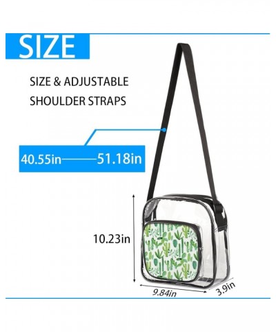 Daisy Cartoon Stadium-Approved Clear Crossbody Bag with Colorful Print Design Watercolor With Cactus $13.19 Crossbody Bags