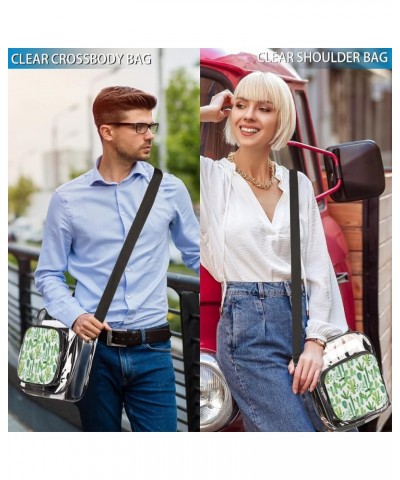 Daisy Cartoon Stadium-Approved Clear Crossbody Bag with Colorful Print Design Watercolor With Cactus $13.19 Crossbody Bags