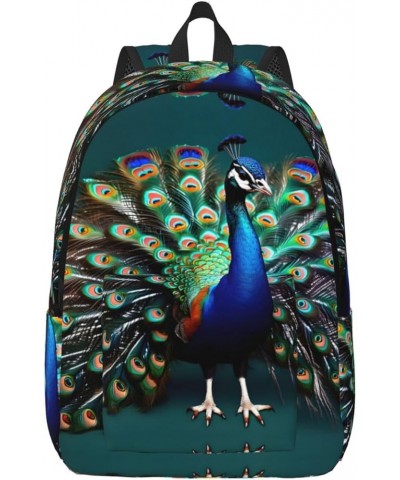 Beautiful Peacock Print Unisex Canvas Bag Canvas Shoulder Pouch Pack Lightweight Backpack For Woman Lady Black Small $23.87 B...