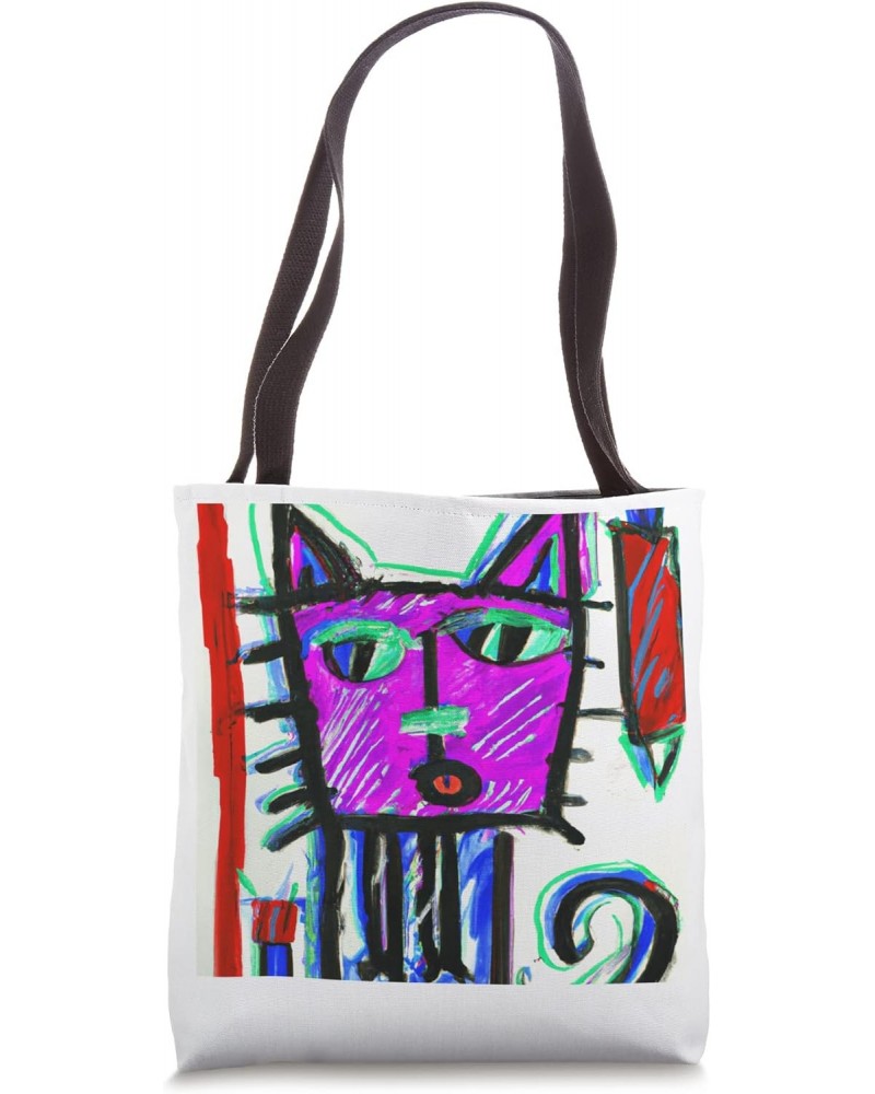 Goofy cat drawing kitten pun Tote Bag $14.40 Totes