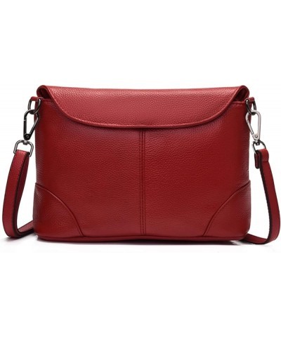 Quality Cowhide Women Shoulder Bag Genuine Leather Handbag Casual Fashion Lady Messenger (Color : Red, Size : 28 * 18 * 11cm)...