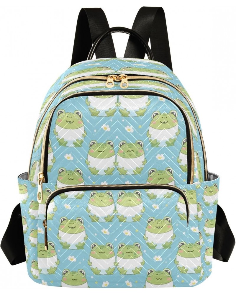 Mini Frog Women Backpack Purse Travel Daypack Shoulder Bag $19.94 Backpacks