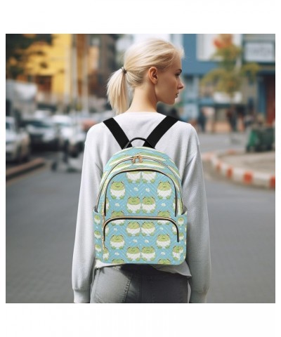 Mini Frog Women Backpack Purse Travel Daypack Shoulder Bag $19.94 Backpacks