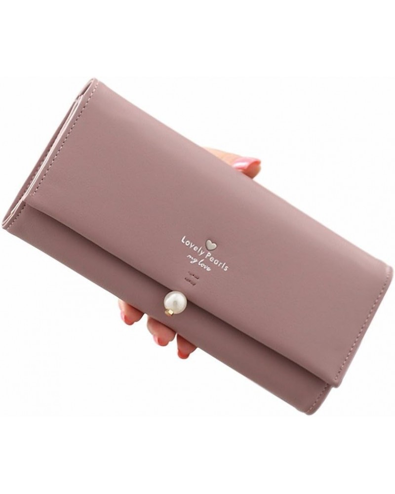 XiangYan Womens Wallet Medium Magnetic buttons,Portable Can mobilephone Dark Pink $19.07 Wallets